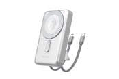 Powerbank - Dudao K29 10000mAh PD 20W MagSafe Powerbank with Metal Case Stand and Built-in USB-C/ Lightning Cables - Silver Powerbank - hopea - 10000 mAh - 6977196680252