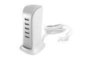 Puhelin - Adapterit & Laturit - Dudao 5x USB charger with built-in EU power cable white (A5EU) - 6977196682638