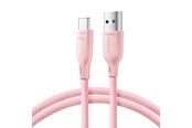 USB kaapelit - Joyroom Multi-Color Series S-A34 USB-A / USB-C Cable 100W 1m - Pink - 6941237110411