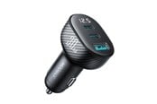 Puhelin - Adapterit & Laturit - Joyroom JR-CCD04 30W 2x USB-C USB-A car charger with display - black - 6941237112019