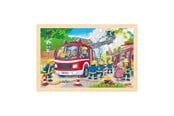 Palapelit - Goki Wooden Jigsaw Puzzle Fire Brigade 24 pcs. Lattia - 4013594573184