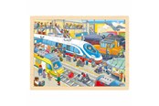 Palapelit - Goki Wooden Puzzle Train Station 96 pcs. Puu - 57316