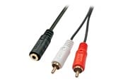 Audiokaapelit - Lindy Premium audio adaptor - 25 cm - 35677