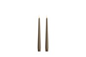 Sisustus - Moods & More LED taper candle - Slim - Dark sand - 23x250 mm - 2 pcs - M50-DS023250