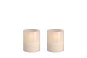 Sisustus - Moods & More LED glass candle - Hurricane - Vanilla - 47x57 mm - 2 pcs - M70-VA047057