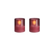 Sisustus - Moods & More LED glass candle - Hurricane - Vintage Rose - 47x57 mm - 2 pcs - M70-VR047057