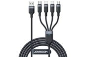 USB kaapelit - Joyroom Multi-Use Series S-A18 4in1 USB-A - USB-C / Lightning / Lightning / micro USB cable 1.2m - black - S-1T4018A18l