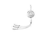 USB kaapelit - Joyroom Colorful Series S-A40 Cable Retractable 3in1 USB-A - USB-C / Lightning / Micro USB 1m - White - S-A40_W