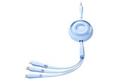 USB kaapelit - Joyroom Colorful Series S-A40 Cable Retractable 3in1 USB-A - USB-C / Lightning / Micro USB 1m - Blue - S-A40_B