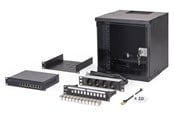 Räkit - Rack - DIGITUS DN-49101-SET - 10" Network Bundle | 6U Cabinet + Switch + Patch Panel | Unmounted - DN-49101-SET