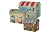 Lastenhuone - Rice Raffia Toy Baskets with Fun Fair Theme - Set of 3 - BSHOU-3ZFUFAMI