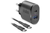 Puhelin - Adapterit & Laturit - SBS 18W Charger - 1.5m USB-C Cable - Black - TEKITTRPDCCK