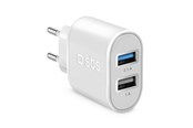 Puhelin - Adapterit & Laturit - SBS 2100 mAh Charger - 2.1A + 1A - White - TETR2USB21AWFAST