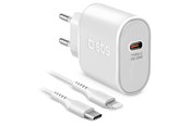 Puhelin - Adapterit & Laturit - SBS 20W Charger - 1m MFI Lightning Cable - White - TETRKITPD20LIGW