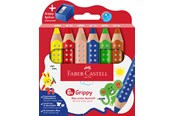 Kirjoitus- ja piirustustarvikkeet - Faber-Castell Colour pencil Grippy 6pcs with sharpener - 110635