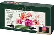 Kirjoitus- ja piirustustarvikkeet - Faber-Castell India ink PAP Dual Marker 5x flowers - 162007