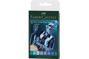 Kirjoitus- ja piirustustarvikkeet - Faber-Castell India ink Pitt Artist Pen Blues 8ct - 167173