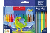 Kirjoitus- ja piirustustarvikkeet - Faber-Castell Felt-tip pen dinosaur 18+6 + stickers - 554222