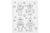 Luovat leikit - Creativ Company Painting Canvas with Print Robots - 24x30cm - 257232
