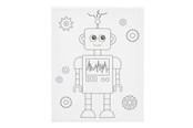Luovat leikit - Creativ Company Painting Canvas with Print Robot - 24x30cm - 257233
