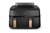 Muut pienet keittiökoneet - Philips 5000 Series NA552 - double hot air fryer - black stainless steel - NA552/00