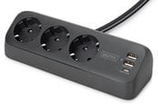 Virtakaapelit (ulkoinen) - DIGITUS 3-Way Desk Power Socket. - DA-70625