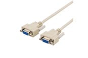 Näyttökaapeli - Deltaco null modem cable db9 female-db9 female 3.0m serial communication (between two machines) - DEL-25A