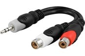 Audiokaapelit - InLine 2 x RCA female - 3.5 mm male cable 20 cm - AA-6