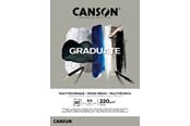 Askartelu- ja taidetarvikkeet - Canson Graduate Mixed Media Pad Grey A4 220G 30 SH - 17-400110371