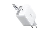 Puhelin - Adapterit & Laturit - Joyroom JR-TCL06 67W GaN Wall Charger with Built-in Retractable USB-C Cable - White - JR-TCL06