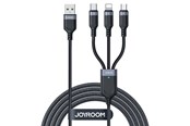 USB kaapelit - Joyroom S-A18 3in1 3.5A USB-A - Lightning+USB-C+MicroUSB cable 1.2m - black - S-A18-new