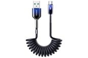 USB kaapelit - Joyroom S-A43 Crystal-Clear Series 3A USB-A - USB-C spiral cable 1.5m - black - S-A43_AC