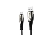USB kaapelit - Joyroom Sharp Series S-M411 USB-A / micro USB 3A 1.2m Cable with Charging Indicator - Black - S-M411_1.2