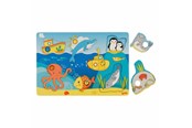 Palapelit - Goki Wooden Background Puzzle Sea Animals 7 pcs. Puu - 57307