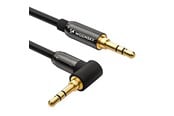 Audiokaapelit - Wozinsky AUX Cable Angled (Male-Male) Mini Jack Cable 1.5m Black - 5907769307423