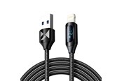 USB kaapelit - Wozinsky USB-A Cable - Lightning WUALC2 with LED Display 2.4A 2m - Black - 5907769308468