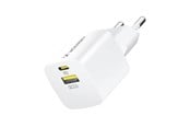 Puhelin - Adapterit & Laturit - Wozinsky WWCEAC GaN USB-A USB-C 33W Wall Charger - White - 5907769308109