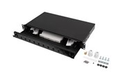 Lisätarvikkeet - Lanberg Fiber Patch Panel 12XSC Simplex 12XLC Duplex Rackmount 19" 1U Grey - FOP1-12SS-LDB