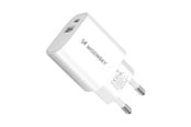 Puhelin - Adapterit & Laturit - Wozinsky  WGWCW USB-A USB-C 20W AC Charger - White - 5907769308369