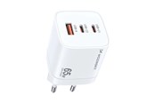 Puhelin - Adapterit & Laturit - Wozinsky GaN Charger  CGWCW 65W USB-A / 2 x USB-C - White - 5907769308543