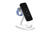 Puhelin - Adapterit & Laturit - Puro Mag Station Qi2 3-in-1 Wireless Charger Compatible with MagSafe - White - PUFCCSQIMAG6AWWHI