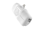 Powerbank - Wozinsky WF16-YLS 5000mAh 15W Lightning Mini Power Bank with Built-in USB-C Cable and Apple Watch Charger - White Powerbank - Valkoinen - 5000 mAh - 5907769364549