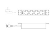 Virtakaapelit (ulkoinen) - DIGITUS 4-Port - 1U - Aluminum PDU - DN-95418-FR