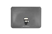 Laukut - Karl Lagerfeld Saffiano Ikonik Karl case for a 16" laptop - silver - 3666339040253
