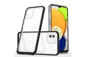 Puhelin - Kannet ja kotelot - Hurtel Clear 3in1 Case for Samsung Galaxy A03 Silicone Cover with Frame Black - 5907769348730
