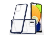 Puhelin - Kannet ja kotelot - Hurtel Clear 3in1 Case for Samsung Galaxy A03 Silicone Cover with Frame Blue - 9145576265949