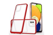 Puhelin - Kannet ja kotelot - Hurtel Clear 3in1 Case for Samsung Galaxy A03 Silicone Cover with Frame Red - 9145576265956