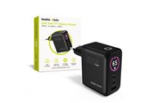 Puhelin - Adapterit & Laturit - Mobile Origin 65W GaN Display Charger PW20 - 2x USB-C + USB-A - MO-65WDCH-PW20