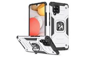Puhelin - Kannet ja kotelot - Wozinsky Ring Armor Armored Hybrid Case Cover + Magnetic Holder Samsung Galaxy A42 5G Silver - 9111201935921