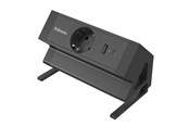 Virtakaapelit (ulkoinen) - Fellowes Power Desk Type F - Black - 100137172